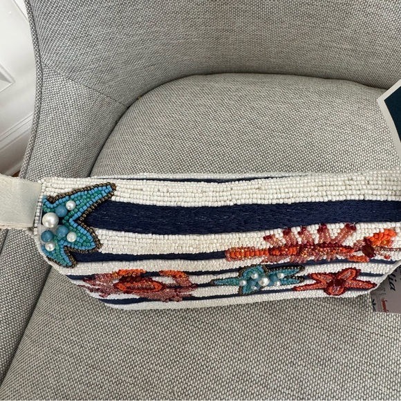 Made in India Striped Beaded Bag with Sea Animals - Picture 6 of 6